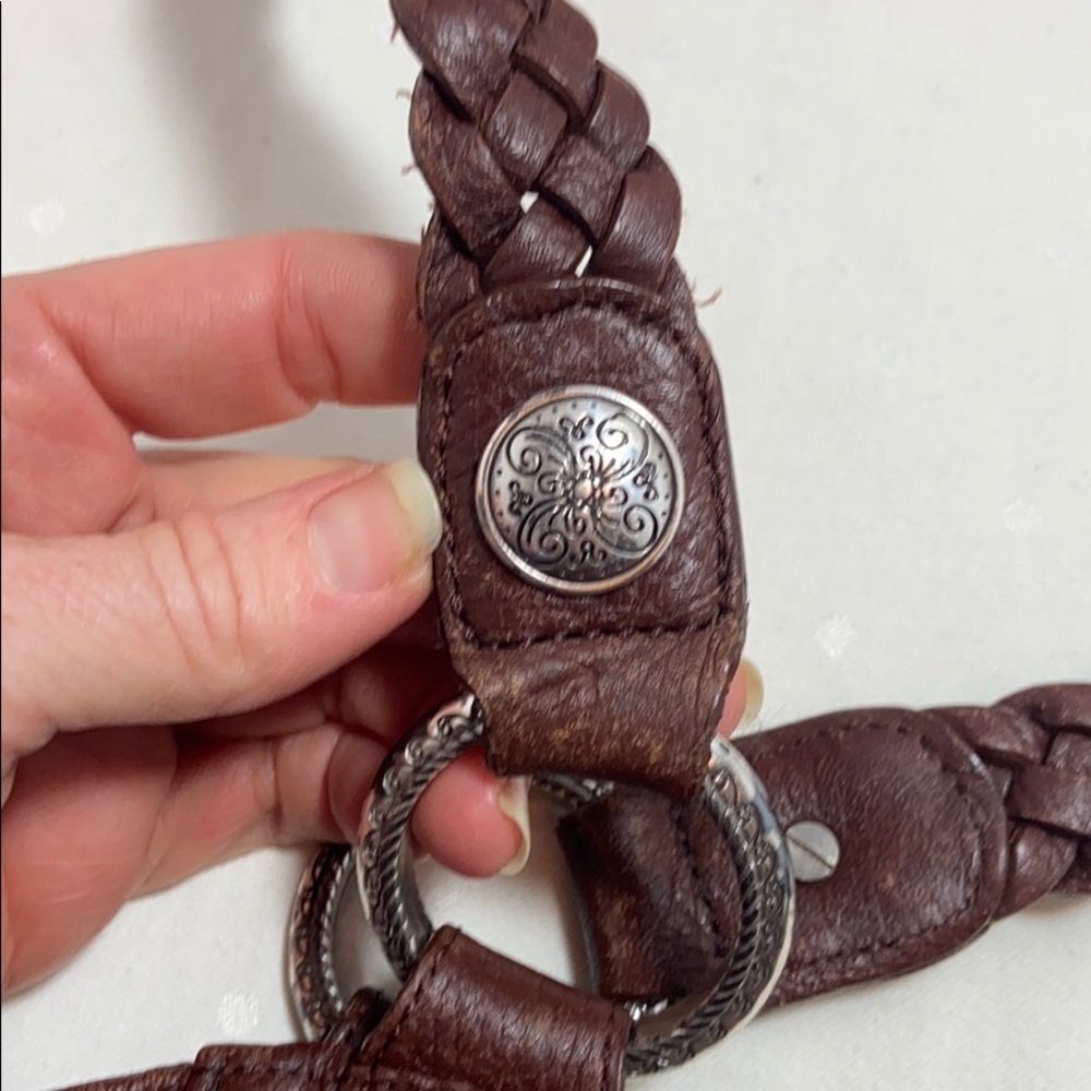 Auth Brighton Braided Handle Pebble Leather Purse - Picture 14 of 16